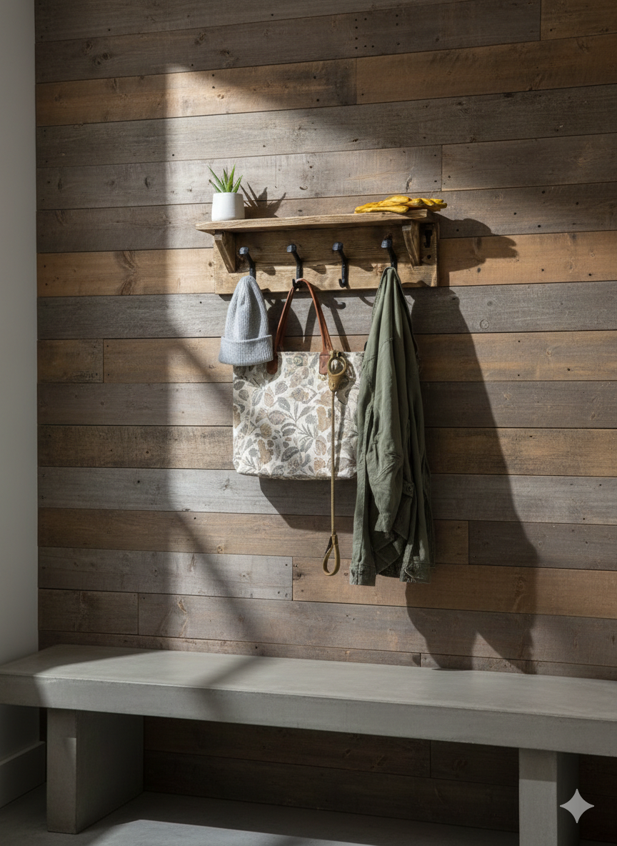 Coat Rack - Coat Hooks, Key Hooks & Shelf