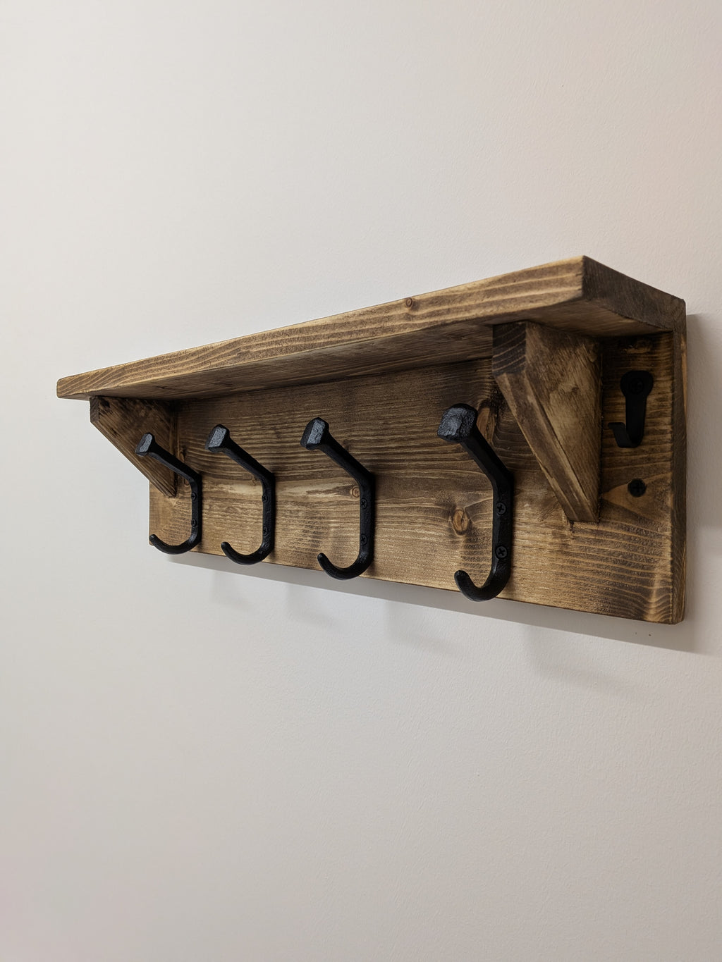 Coat Rack - Coat Hooks, Key Hooks & Shelf