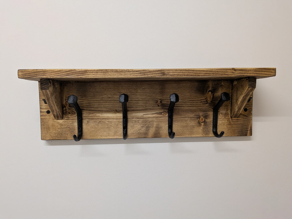 Coat Rack - Coat Hooks, Key Hooks & Shelf