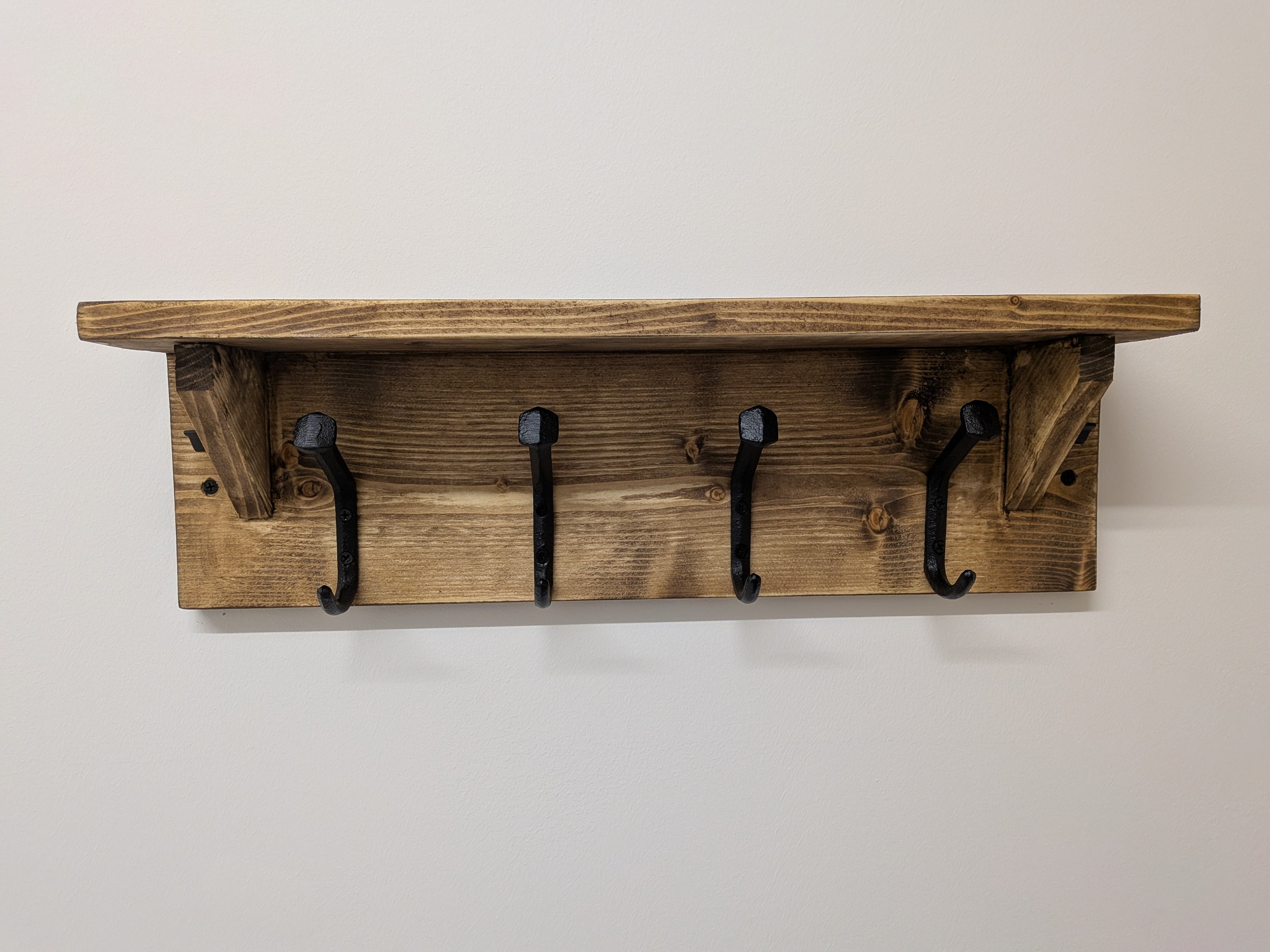 Coat Rack - Coat Hooks, Key Hooks & Shelf